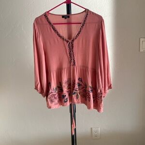 Verte Size Small Boho Peach Coral tunic